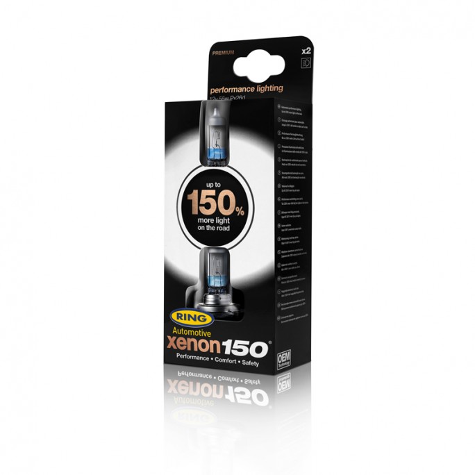 RW1572 Ring Xenon150 H4 Performance Headlight Bulb Pack